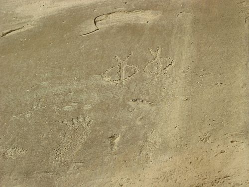 Petroglyph Panel with a Foot and Other Images